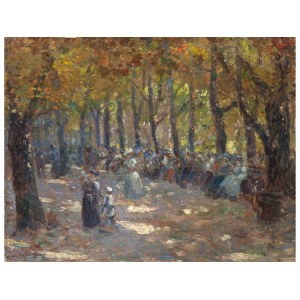 Pittore berlinese, intorno al 1900, cerchia di Max Liebermann, Nel parco