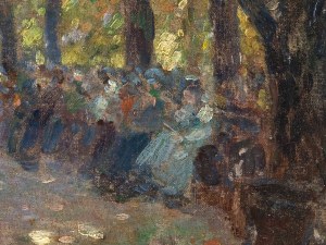 Pittore berlinese, intorno al 1900, cerchia di Max Liebermann, Nel parco