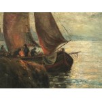 Ciardi, La famiglia di pittori Ciardi, attribuito, Navi al largo di Venezia