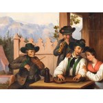 Unknown painter, mid-19th century, Tavern scene in Tyrol