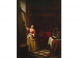 Albertus Verhoesen, Utrecht 1806 - 1881 Utrecht, Dame am Fenster