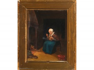 Nieznany malarz, Stara kobieta w salonie