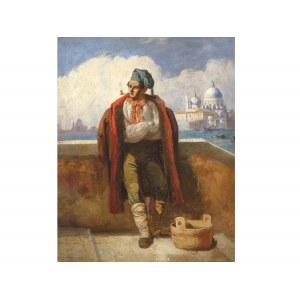 Artiste vénitien, XIXe siècle, Devant la Punta della Dogana