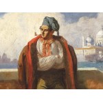 Venetian artist, 19th century, In front of the Punta della Dogana