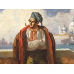 Artista veneziano, XIX secolo, Davanti alla Punta della Dogana