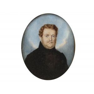 Portrait miniature, Biedermeier, vers 1830/40, Portrait d'un gentleman : Johann Neuhold