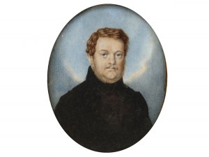 Miniaturowy portret, biedermeier, około 1830/40, portret dżentelmena: Johann Neuhold