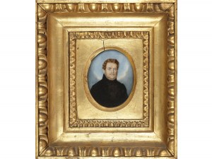 Miniaturowy portret, biedermeier, około 1830/40, portret dżentelmena: Johann Neuhold