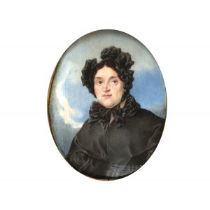 Portrait miniature, Biedermeier, vers 1830/40, Portrait d'une dame : Marie Neuhold-Dory
