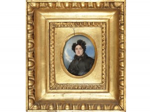 Portrait miniature, Biedermeier, vers 1830/40, Portrait d'une dame : Marie Neuhold-Dory
