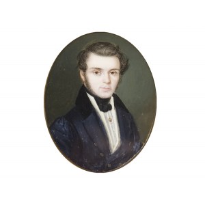 Portrait miniature, Portrait d'un gentleman, Biedermeier, milieu du 19e siècle