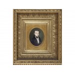 Portrétní miniatura, Portrét gentlemana, biedermeier, polovina 19. století