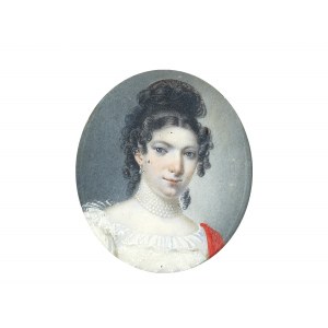 Portrétna miniatúra dámy, 1. polovica 19. storočia