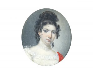 Portrétní miniatura dámy, 1. polovina 19. století