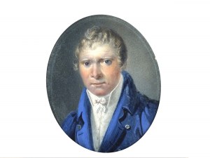 Porträtminiatur eines Herrn, 1. Hälfte des 19. Jahrhunderts