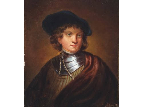 Unknown master after Rembrandt van Rijn, late 19th century, Self-portrait as a youth