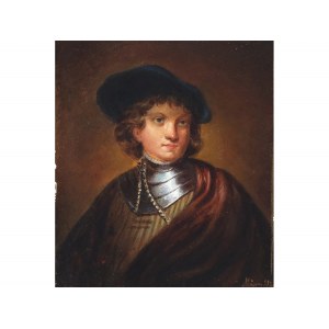 Maître inconnu d'après Rembrandt van Rijn, fin du XIXe siècle, Autoportrait en jeune homme