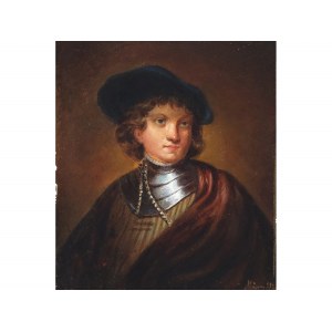 Nieznany mistrz według Rembrandta van Rijna, koniec XIX wieku, Autoportret młodzieńca