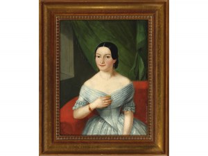 Joseph Hübner Gablonz, Boemia 1817 - circa 1880 Brno, attribuito, Ritratto di giovane donna