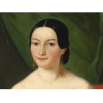 Joseph Hübner Gablonz, Čechy 1817 - kolem 1880 Brno, připsáno, Portrét mladé dámy