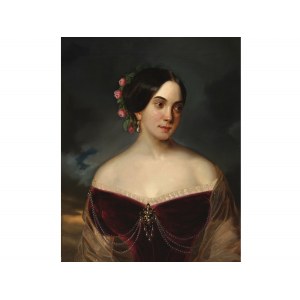 Robert Theer, Johannisberg 1808 - 1863 Vídeň, Portrét mladé dámy