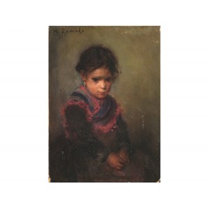 Anton Romako, Atzgersdorf 1832 - 1889 Wiedeń, przypisywany, Portret dziewczynki
