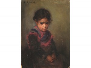 Anton Romako, Atzgersdorf 1832 - 1889 Viedeň, pripisovaný, Portrét dievčaťa