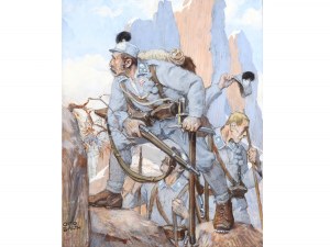 Otto Barth, Vienna 1876 - 1916 Vienna, Soldati nelle Dolomiti
