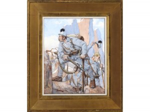 Otto Barth, Vienne 1876 - 1916 Vienne, Soldats dans les Dolomites