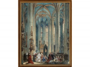 Philipp Walter, Mühlhausen 1798 - 1868 Nuremberg, L'intérieur de l'église St Sebald à Nuremberg