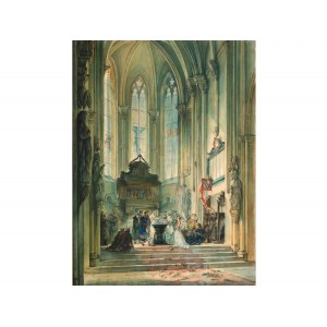 Johann Philipp Walter, Mühlhausen 1798 - 1868 Nürnberg, Das Innere der St. Sebalds Kirche in Nürnberg