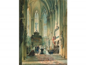 Johann Philipp Walter, Mühlhausen 1798 - 1868 Norimberga, L'interno della chiesa di San Sebaldo a Norimberga