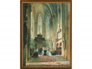 Johann Philipp Walter, Mühlhausen 1798 - 1868 Nürnberg, Das Innere der St. Sebalds Kirche in Nürnberg