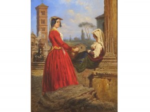Franz Alt, Vienna 1821 - 1914 Vienna, attribuito, Due donne romane