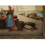 Karl Kaufmann, Neuplachowitz 1843 - 1905 Wiedeń, przypisywany, sprzedawca ryb w Amsterdamie