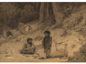 Jan Nowopacký, Nechanice 1821 - 1908 Slavětín, Děti v lese