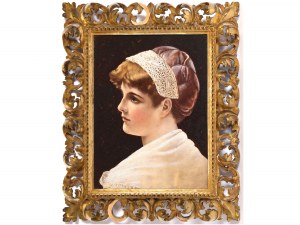 Peintre inconnu, Portrait d'une jeune fille, vers 1900