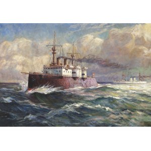 August von Ramberg, Wessely 1866 - 1947 Gmunden, připsáno, k.u. k. Bitevní loď