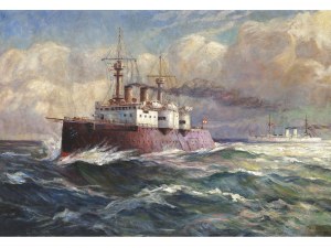 August von Ramberg, Wessely 1866 - 1947 Gmunden, attributed, k.u. k. Battleship
