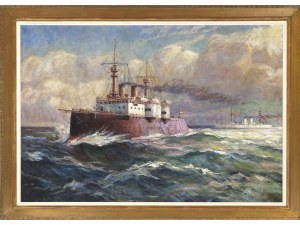 August von Ramberg, Wessely 1866 - 1947 Gmunden, připsáno, k.u. k. Bitevní loď