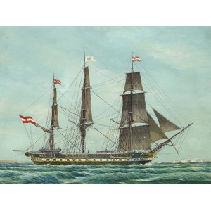 Marine painter, frigate Venus, around 1900/20