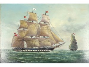 Námořní malíř, trojmistr na volném moři, kolem roku 1900/20