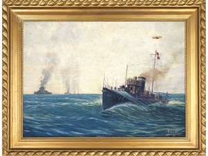 Paolo Klodic, Itálie, 1887 - 1961, rakouské námořnictvo, doprovázený dvouplošníkem