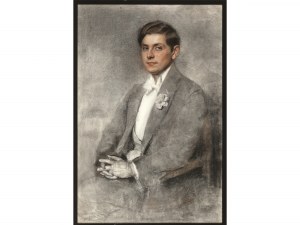 Eduard Veith, Neutitschein 1858 - 1925 Vienne, Portrait d'un jeune homme en queue de pie