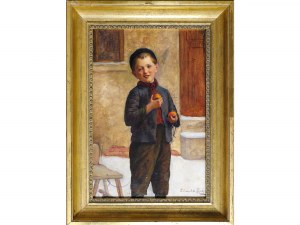 Edmund Adler, Vienna 1876 - 1965 Mannersdorf am Leithagebirge, Il ragazzo con le mele