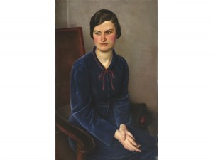 Leo Frank, Vídeň 1884 - 1959 Perchtoldsdorf, Sedící žena v modrých šatech