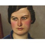Leo Frank, Vídeň 1884 - 1959 Perchtoldsdorf, Sedící žena v modrých šatech