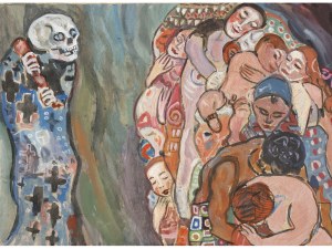 Peintre du Hagenbund, milieu du 20e siècle, copie d'après l'important tableau de Gustav Klimt 