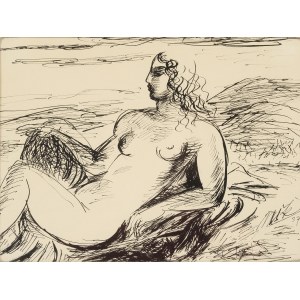 Václav Mašek, Czech Republic, 1893 - 1973, Nude in a landscape