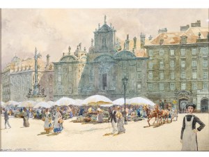 Richard Moser, Vídeň 1874 - 1924 Aigen, Květinový trh u dvora